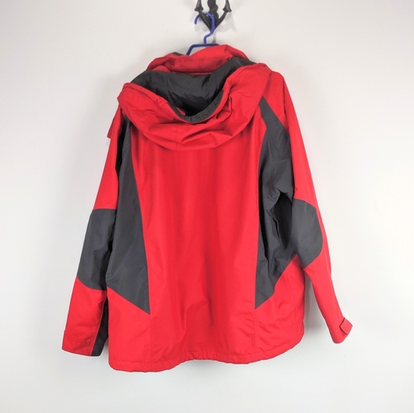 Men's North Face XL Jacket Red Gray Shell - Picture 6 of 8